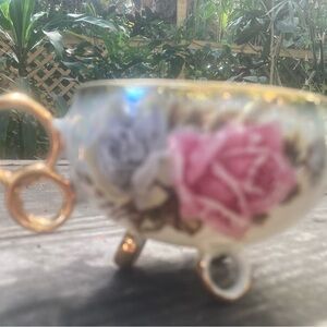 Floral lustreware Teacup with Gold Accents, Royal Sealy Japan